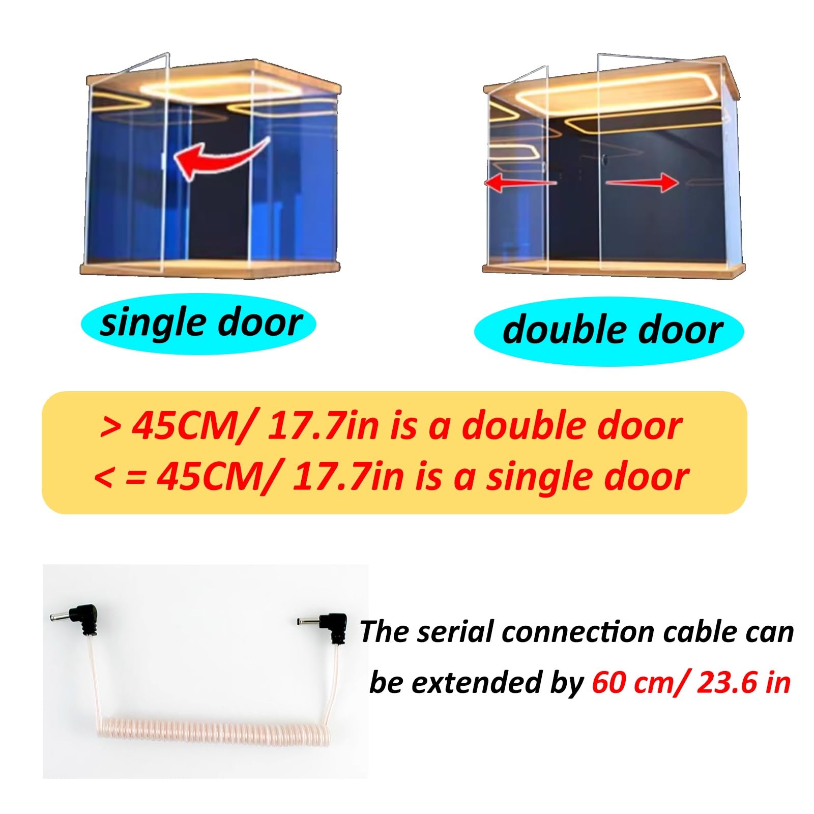 Vitrina De Acrílico Transparente con Luz LED, 15, 20, 25, 30, 35, 40, 45, 50 Y 60 Cm, para Exhibir Regalos, Cajas Organizadoras, Vitrinas(8X12X8in/20X30X20cm)
