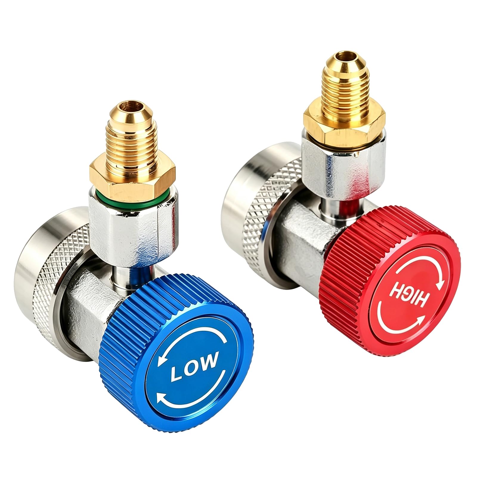 Connecteur Raccord Rapide R134A, Couple Adaptateur R-134A 1/4 Pouce Sae Hvac Raccords De Voiture A/C Raccord Rapide Bas/Haut, Kit Connecteur Flexible Collecteur Freon Hvac
