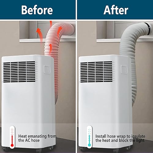 Miniatura 5 de Cubierta de manguera de aire acondicionado, cubierta de ventilación de conducto de manguera de CA, cubierta aislada para CA portátil para mangueras