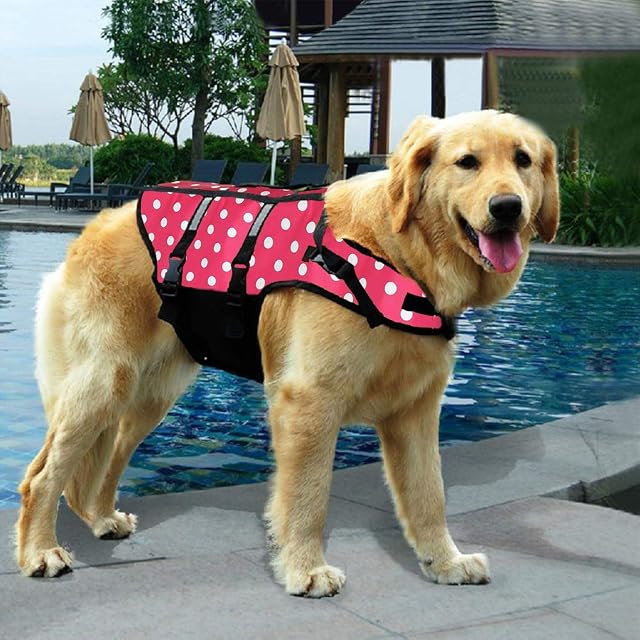 Foto 2 de 4 de Chaleco Salvavidas para Perros Abrigo de Seguridad para Nadar Chaleco Salvavidas Flotante Salvavidas con Asa…