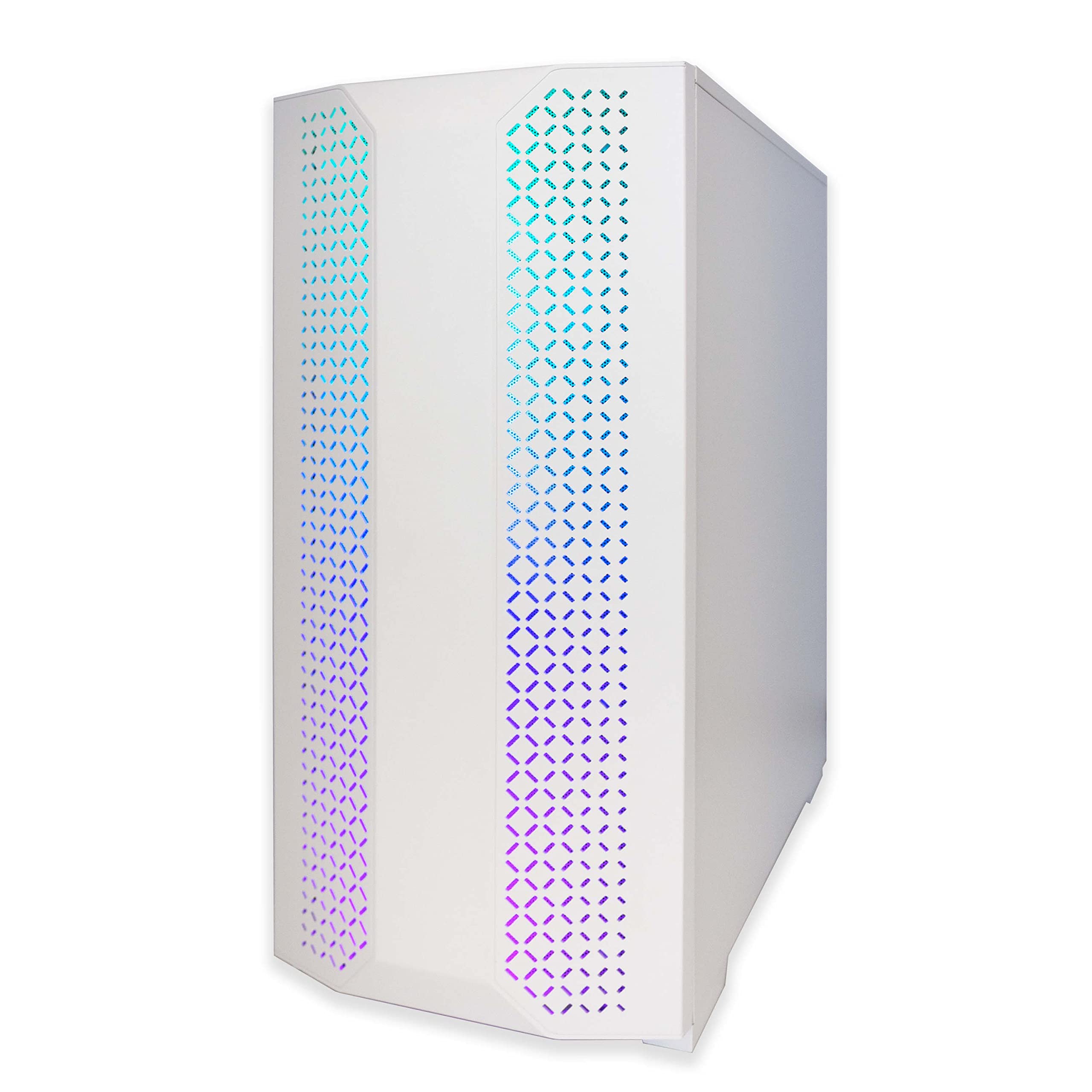 Simpletek Caja RGB Cabinet Gaming Gaming ATX Micro Mini Blanco White USB 3.0 Audio HD LED Rainbow strip Ventilador PC Fijo Montado