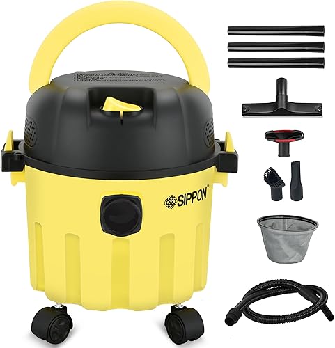 Aspiradora en seco y húmedo, aspiradora portátil 3 en 1 de 2.6 galones con succión de potencia de 2 caballos de fuerza, aspiradora ligera en seco y