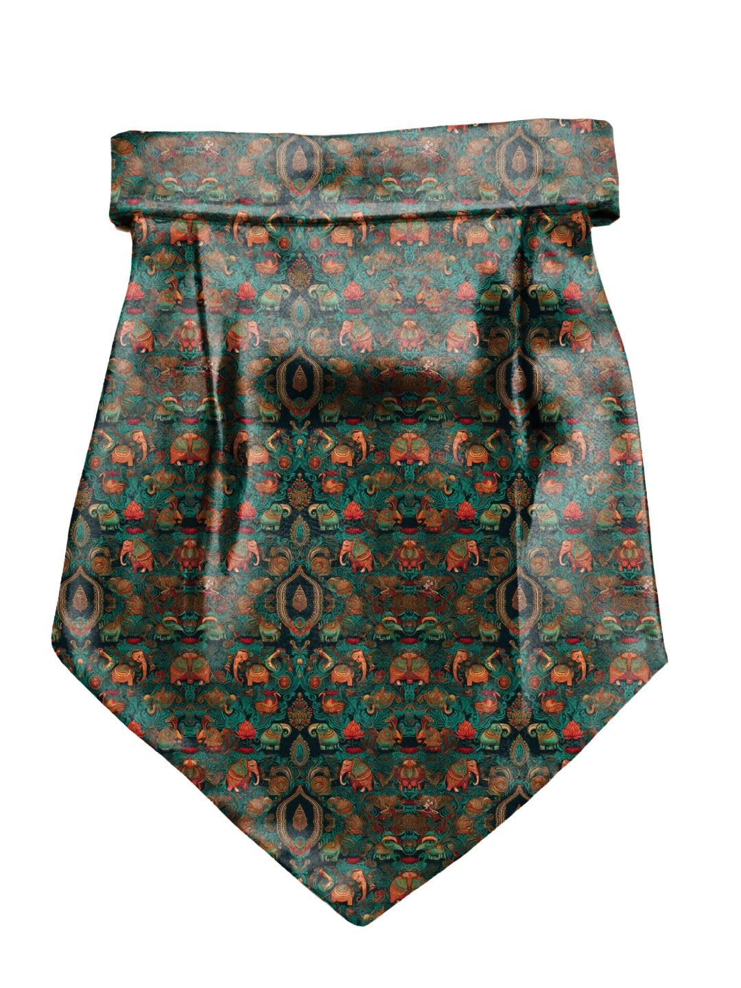 Elephant & Paisley Printed Cravat and Macthing Pocket Square for Men