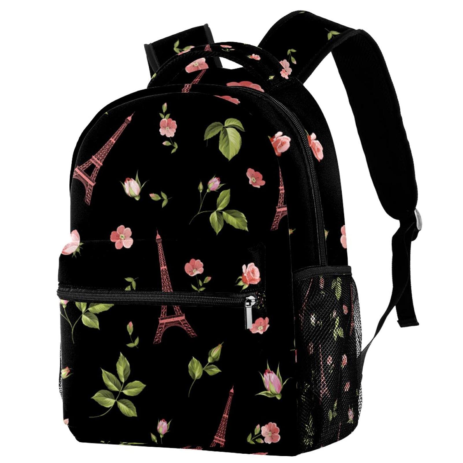 Sac à dos d'écolier ordinateur 14 pouces multicolore à motif fleurs et papillons - 7