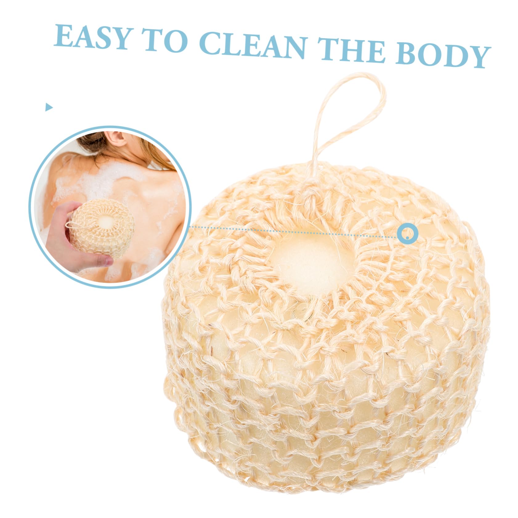 FRCOLOR 2Pcs Comfortable Bath Loofah Balls Portable Exfoliating Shower Scrubbers for Smooth Skin for Bathing and Relaxation for Men Women