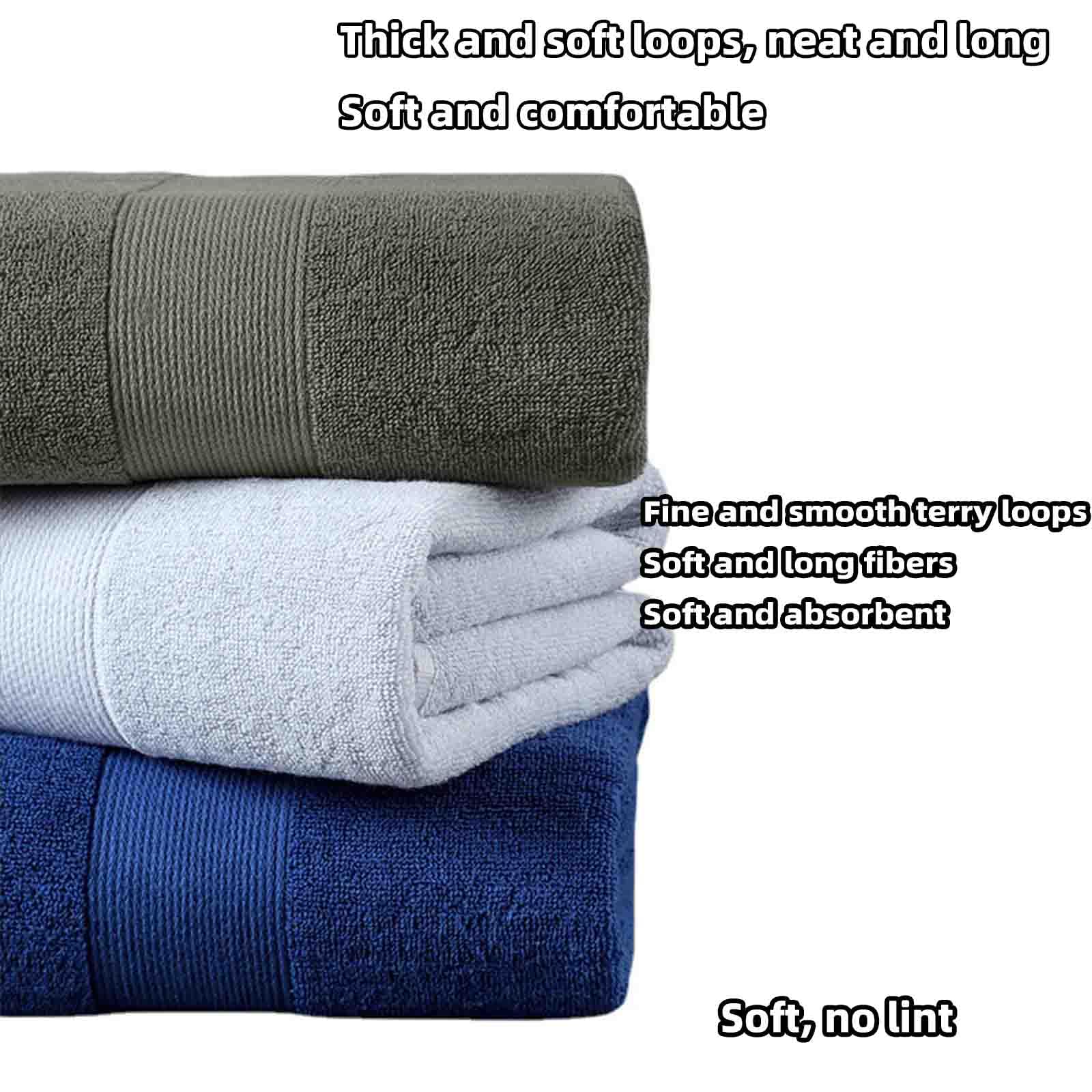 JUSHZ Badetuch Strandtuch Duschtücher Badetücher Beach Towel Badehandtuch Strandtücher Groß Strandhandtuch Handtücher 70x140 Frottee Struktur Wasser Aufnehmen Bequem Und Weich (70x140cm,White)