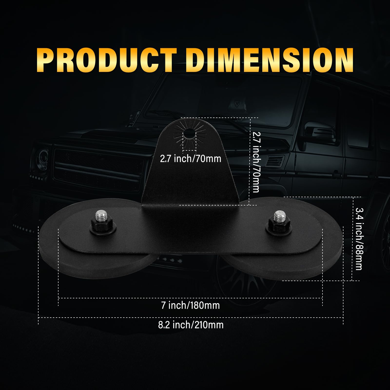 RIGIDON 2x 88mm soportes de montaje base magnética para barra de luces led | Universal, potente, soporte con almohadilla de goma, para coche todoterreno camión 4x4 ATV SUV barco, robusto y duradero