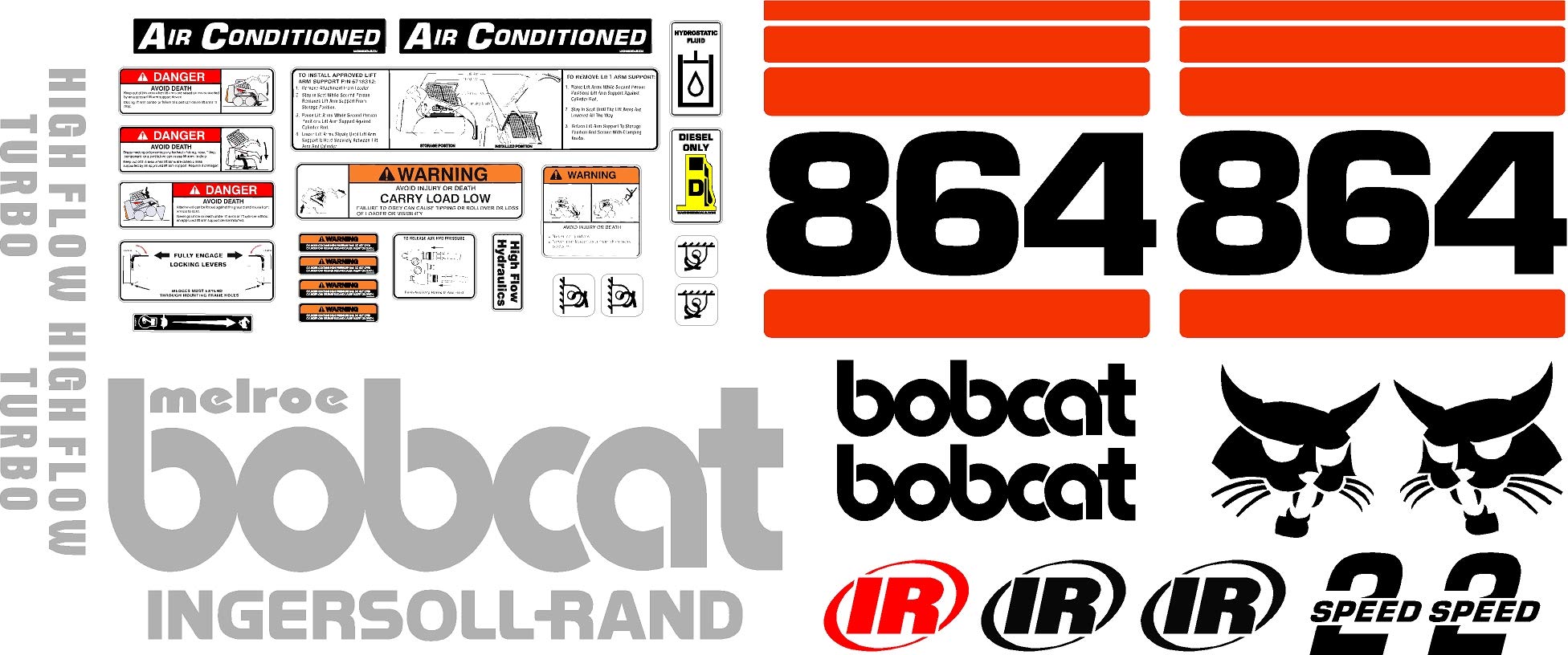 Amazon.com: Complete 864 style A Decal Sticker Kit fits Bobcat