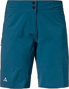 Damen MTB Shorts mit Bundverstellung für 0ptimale Bewegungsfreiheit durch  4-Wege-Stretch, wasserabweisend und atmungsaktiv, kann am Innenbund individuell verstellt werden. 