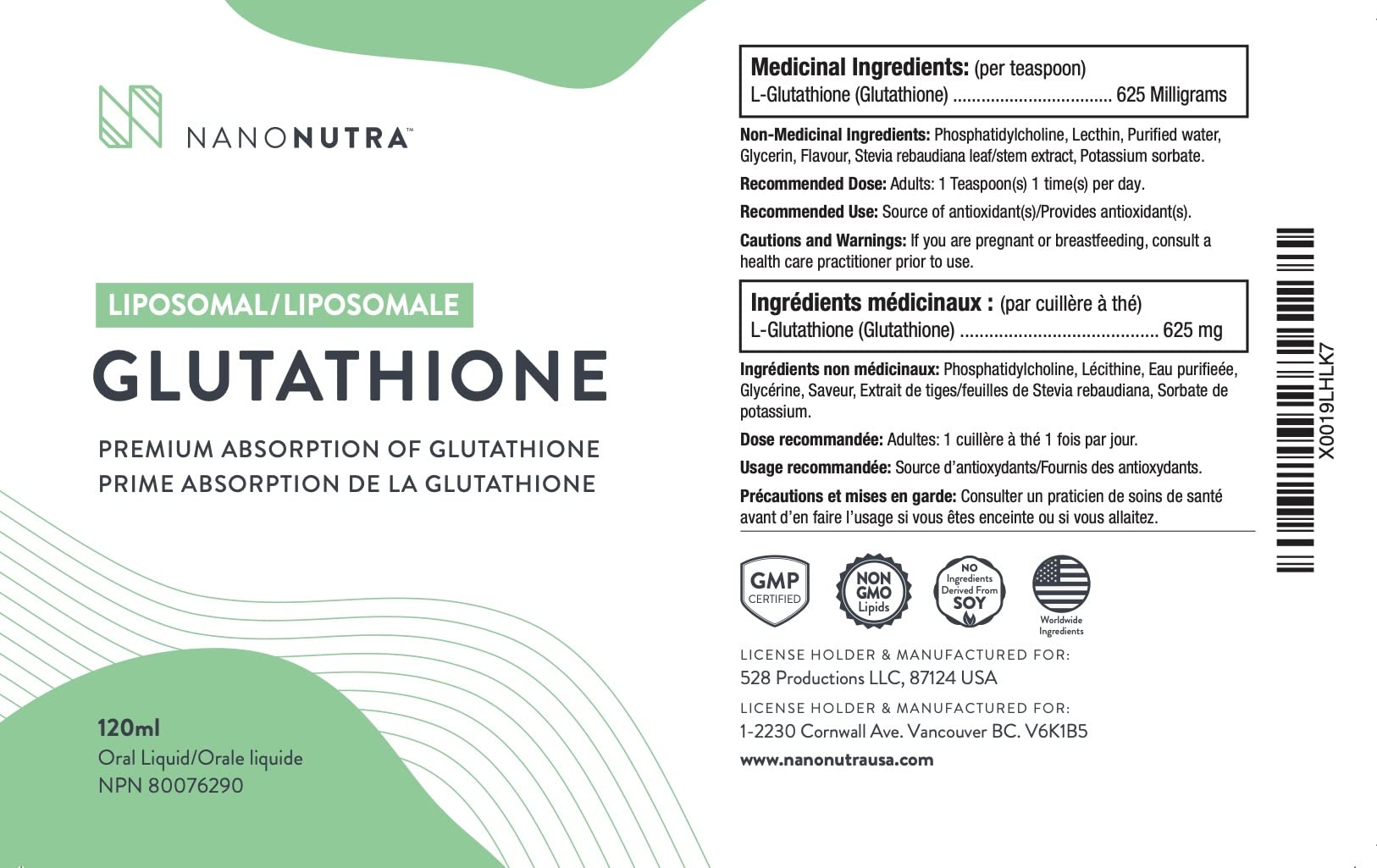 nanonutra liposomal glutathione Pure Liposomal Glutathione Liquid 500mg- Nano Nutra | (Setria) Reduced L- Glutathione Supplement | Non GMO/Non Soy | Natural Anti Aging* Liver Detox  Support* Immune System Booster*