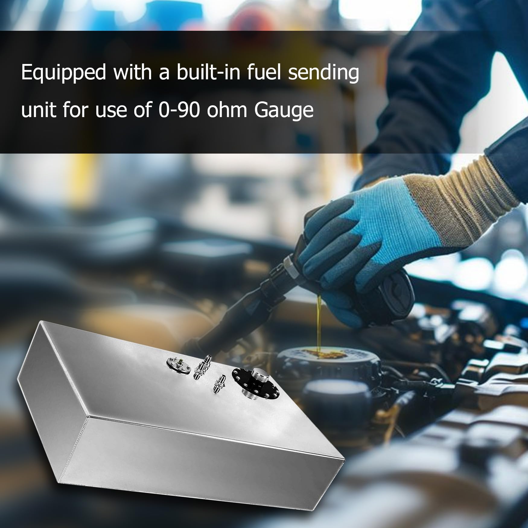 17 Gallon Aluminum Fuel Cell Gas Tank w/ Cap & Level Sender 64L Street