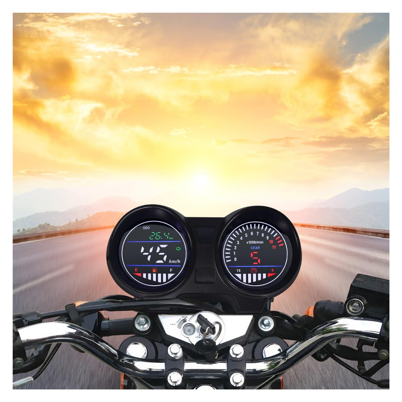 Contagiri contachilometri Per Strumenti Tachimetro Moto Per Titan 150 Pannello Cruscotto Digitale Elettronica LED Velocità Contagiri RPM Per