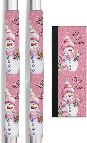 Juego de 2 fundas para manijas de puerta de refrigerador con diseño de muñeco de nieve para lavavajillas, microondas, horno, nevera, estufa,