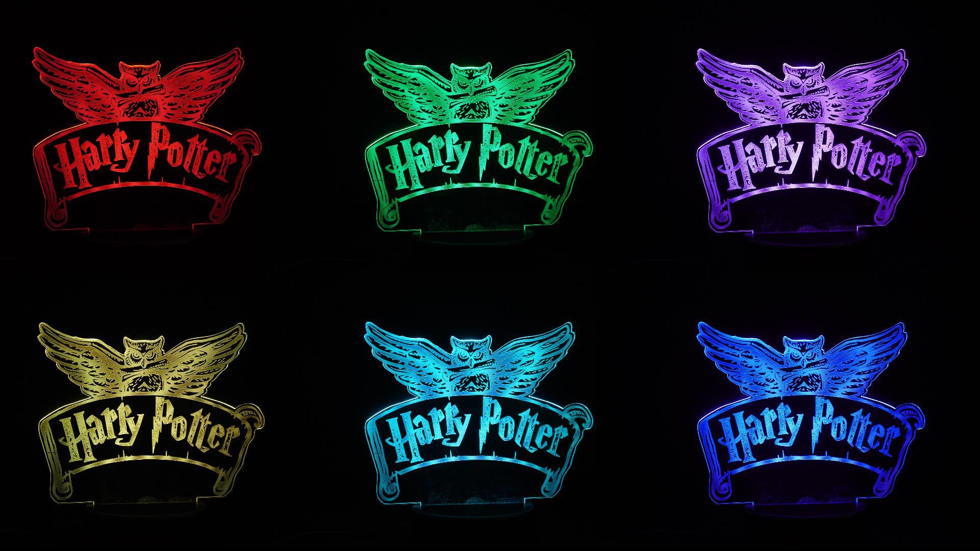Lampada 3D Harry Potter Con Luce Notturna - 7 Colori, Touch Dimmerabile, Alimentazione USB/Batterie, Idea Regalo - Foto 4