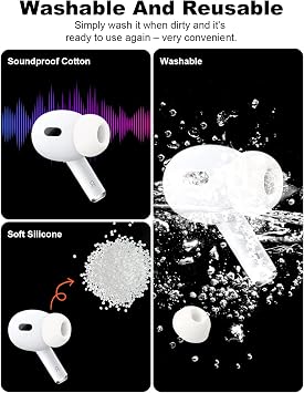 Replacement Silicone Earbud Tips for Nothing Ear (a) - 3 Pairs (S/M/L Sizes) with Storage Box | Noise Isolation & Comfortable Earphone Rubber Buds,toergy Earbuds Covers,Black & White