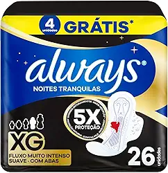 Absorventes Always Noites Tranquilas Suave XG 26 Unidades