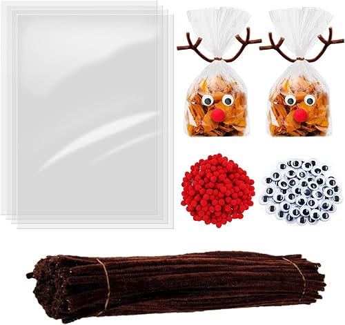 Eurycai 100 bolsas planas de celofán para violonchelo, de 3.9 x 5.9 pulgadas, bolsas transparentes de dulces para dulces, limpiadores de pipa,