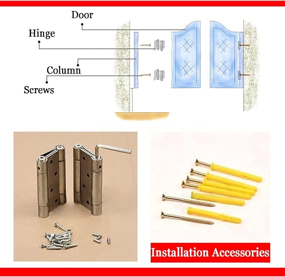 Interior Solid Wood Swing Door,Cafe Swinging Doors, Solid Wood Saloon Swing Door with Metal Hinges,for Kitchen Library,Hallway, Stairway, Custom Size,White,W95xH80cm(37x31in)