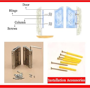 Interior Solid Wood Swing Door,Cafe Swinging Doors, Solid Wood Saloon Swing Door with Metal Hinges,for Kitchen Library,Hallway, Stairway, Custom Size,White,W95xH80cm(37x31in)
