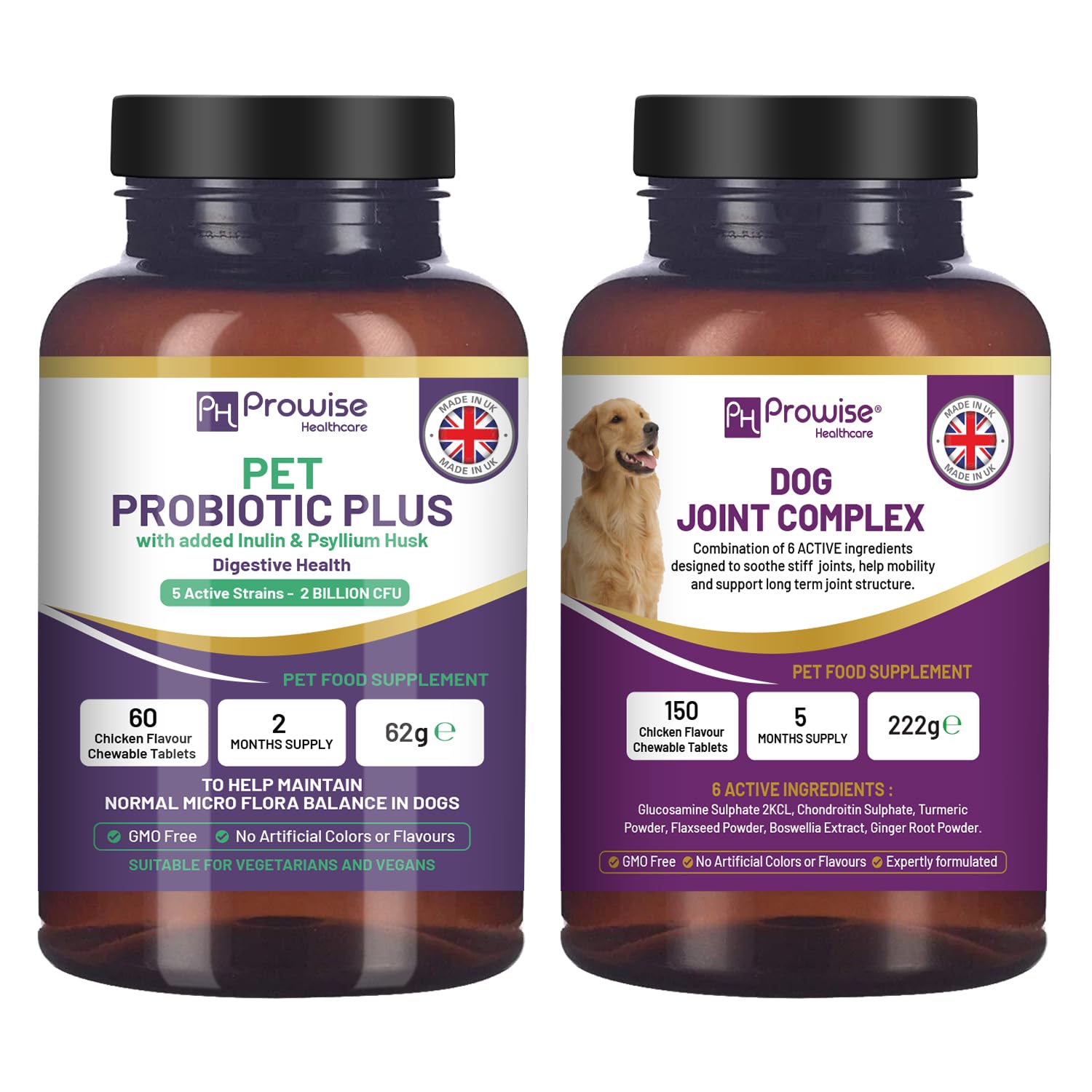 PH PROWISE Healthcare Dog Joint Complex and Pet Probiotic Plus combo (Dog Joint Combo)