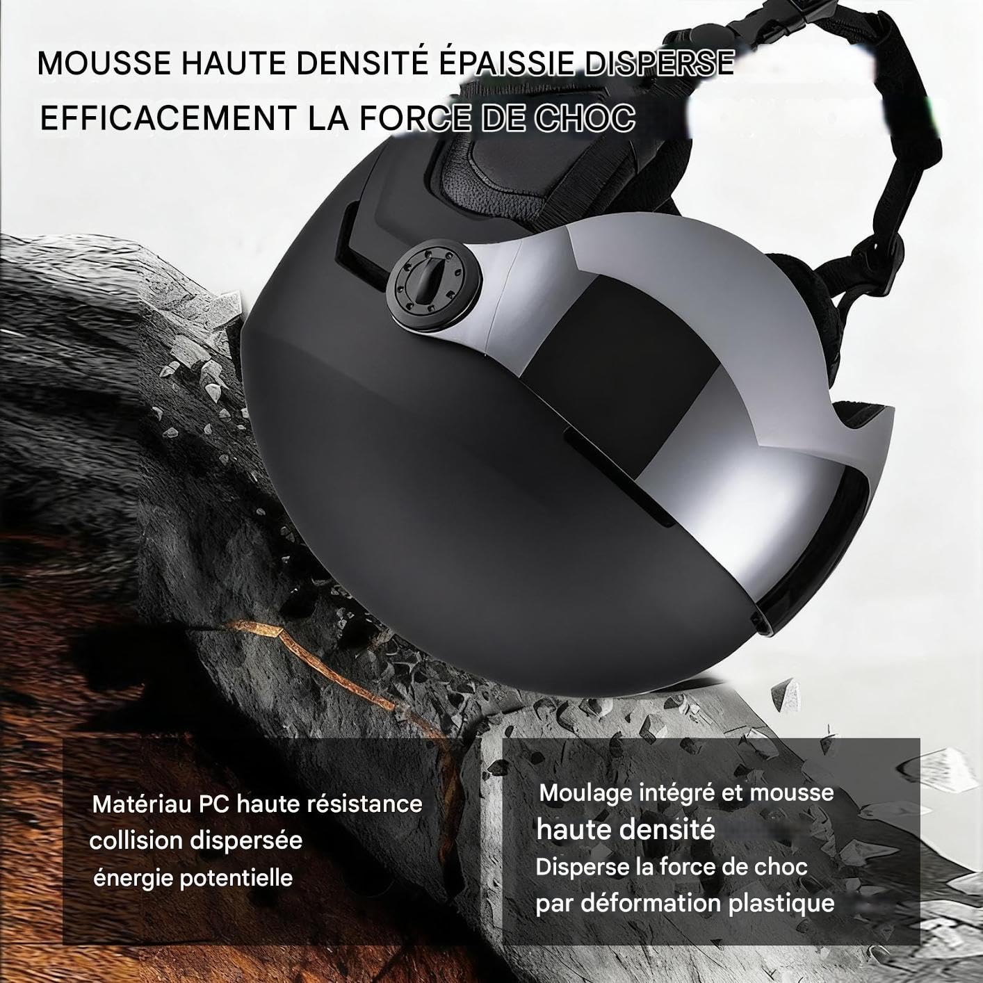 Casque De Ski Femme Bonnet Masque Antichoc