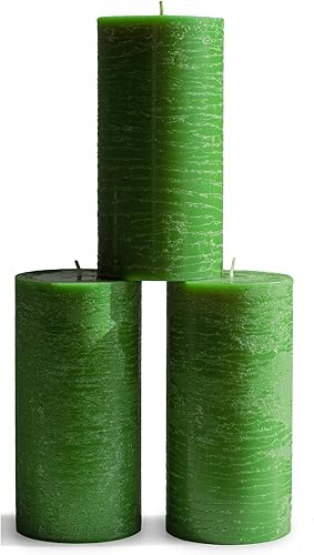 CANDWAX Juego de 3 velas de pilar de 3 x 6 pulgadas, velas rústicas decorativas sin perfume y sin goteo, ideales como velas de decoración del hogar