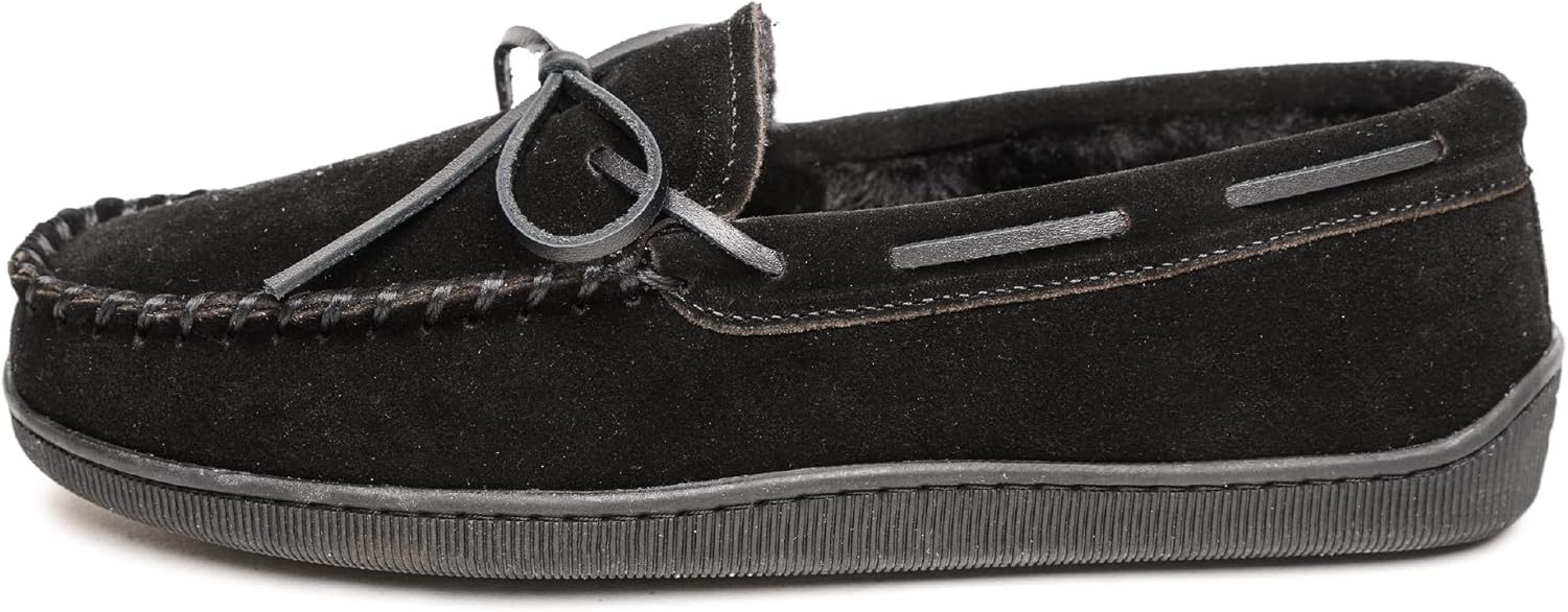 Minnetonka メンズ パイル裏地 ハードソール スリッパ