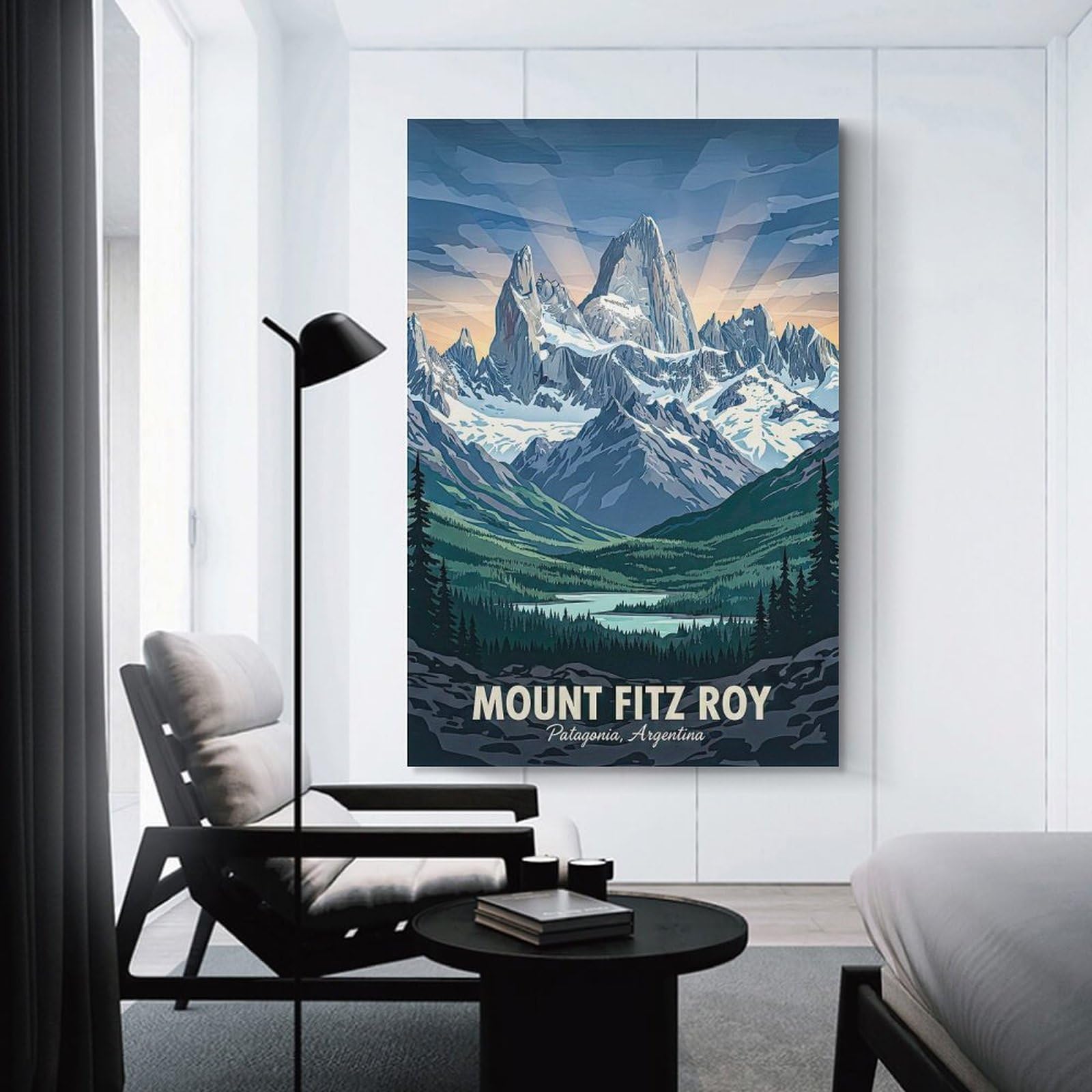 Junmoney Mount Fitz Roy Patagonia Argentina Wall Picture Print, 12x18inch(30x45cm), for Art Walls, Layered Displays Or Homes, Home Wall Art for Statement Displays