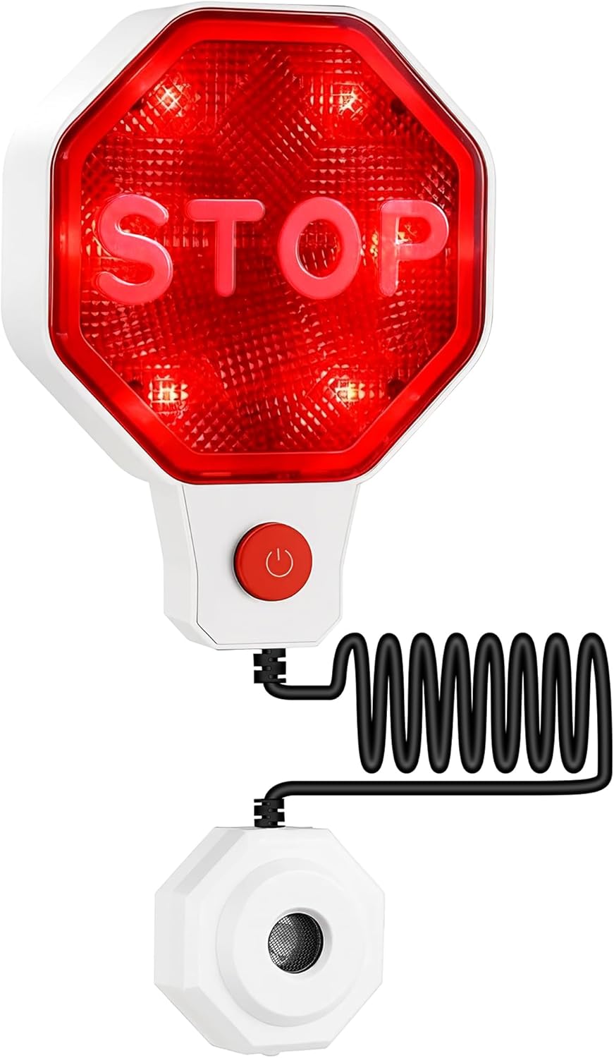 Adjustable Garage Parking Sensor Aid with with Red/Yellow/Green LED Display, Garage Parking Aid Set Stop Distance 6"–6 ft, Battery (Not Included) or USB Powered, No-Drill Installation(White)