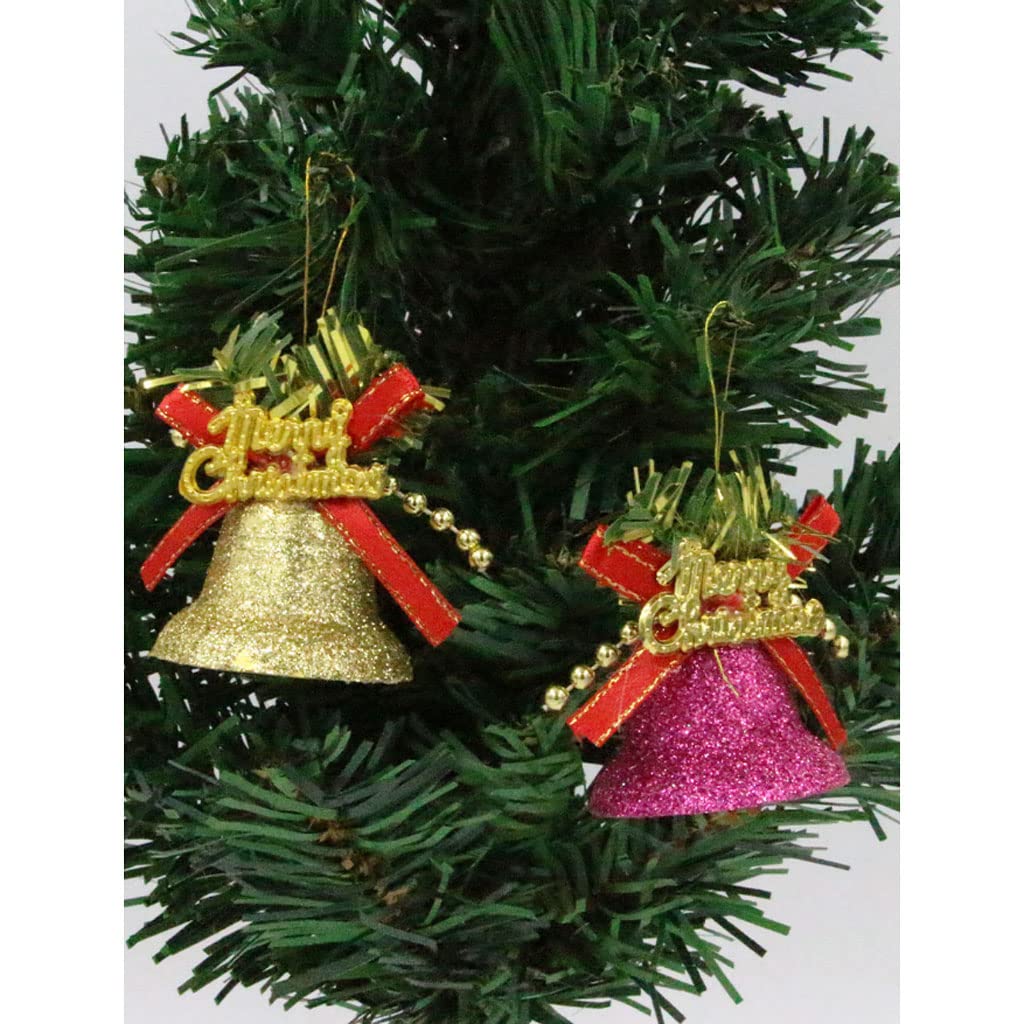 40 stuks kerststrik met klokken, kerstboom hangende bel strik ornament kerststrik met jingle bellen voor kerstfeest krans ambachtelijke geschenkdecoraties kerstversiering, 4 stijl
