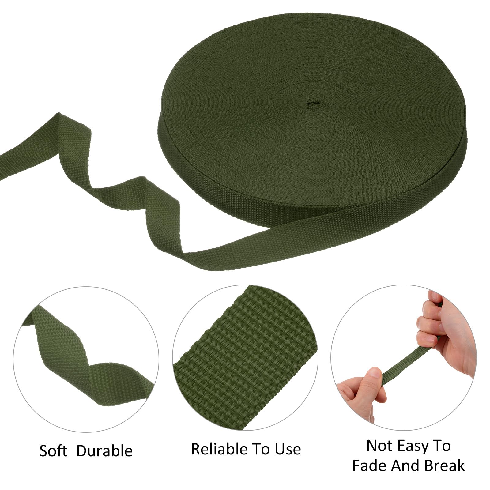M METERXITY Baum-Bindungsband-4 Rollen 180 m x 2,5 cm Garten-Bindungsbänder, Pflanzenstützen Baum-Bindung, Baumstütz-Bänder für den Einsatz im Freien/Garten/Pflanzen/Bindung (Armee-Grün)