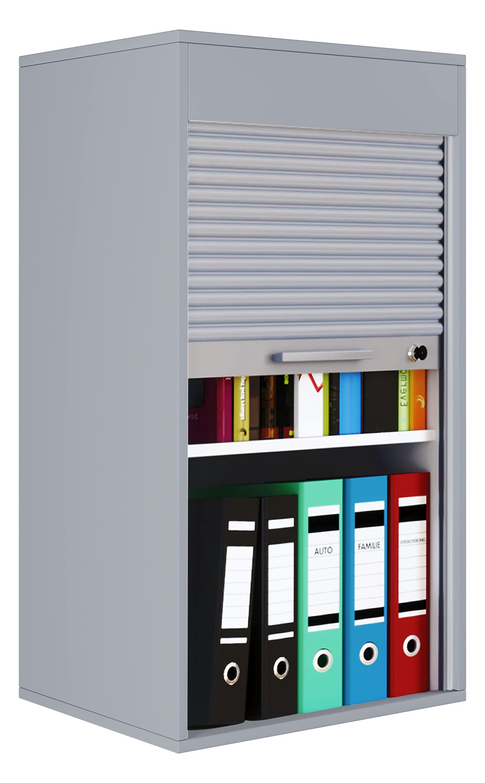 VCM Büroschrank | Aktenschrank mit Rollladen| Maße ca. H. 93 x B. 50 x T. 40 cm – Aktos L