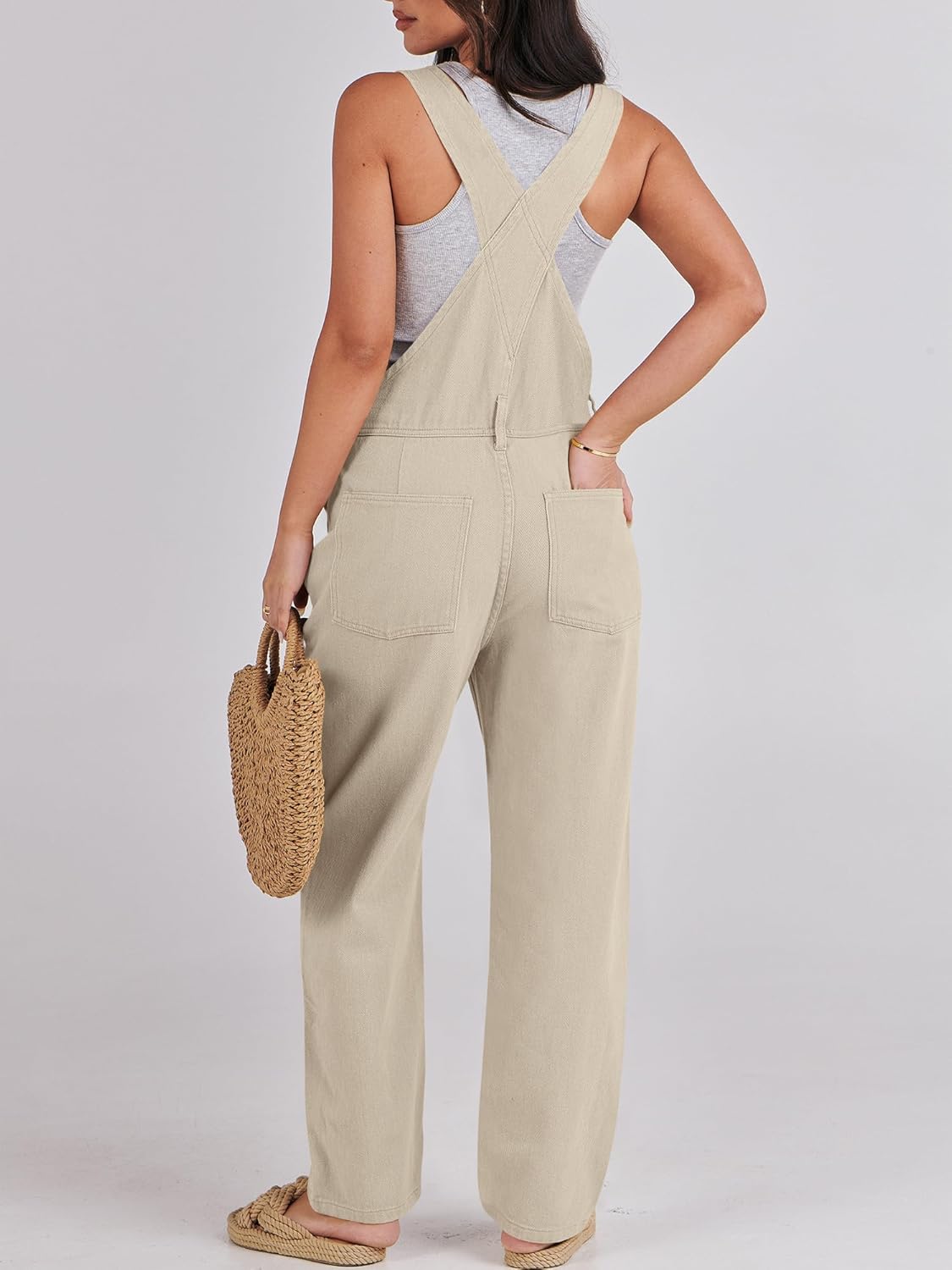 ANRABESS Overalls for Women Loose Fit Denim Overalls Adjustable Strap Jean Jumpsuit Bib Romper Spring Casual Work Outfits - Image 2