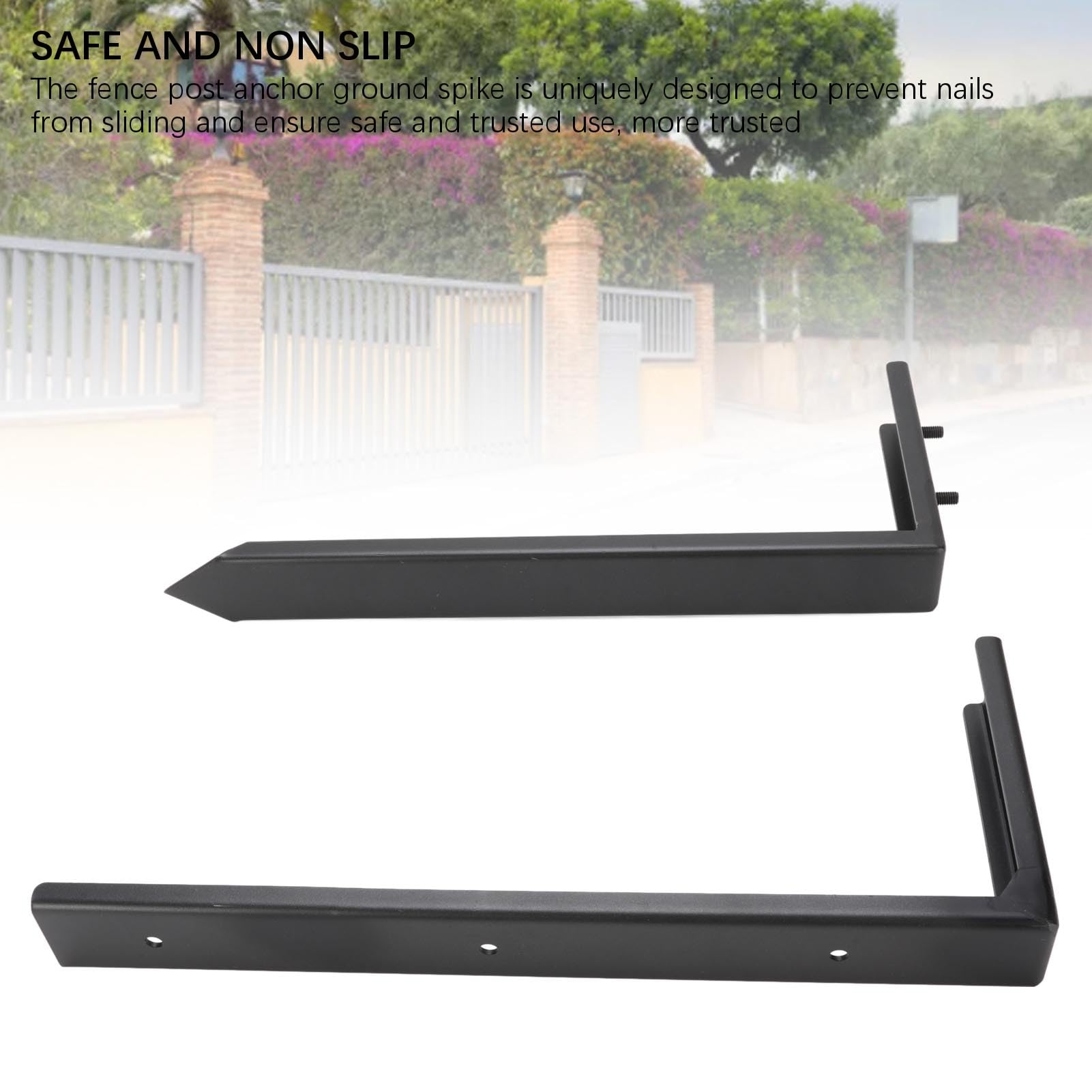 Tnfeeon Kit de Reparación de Postes de Cerca Estacas de Acero de Alta Resistencia 17,3 X 6,7 Pulgadas Anclaje de Estaca para Cercas de Madera Rotas Fácil Instalación Soporte Resistente Al Viento para