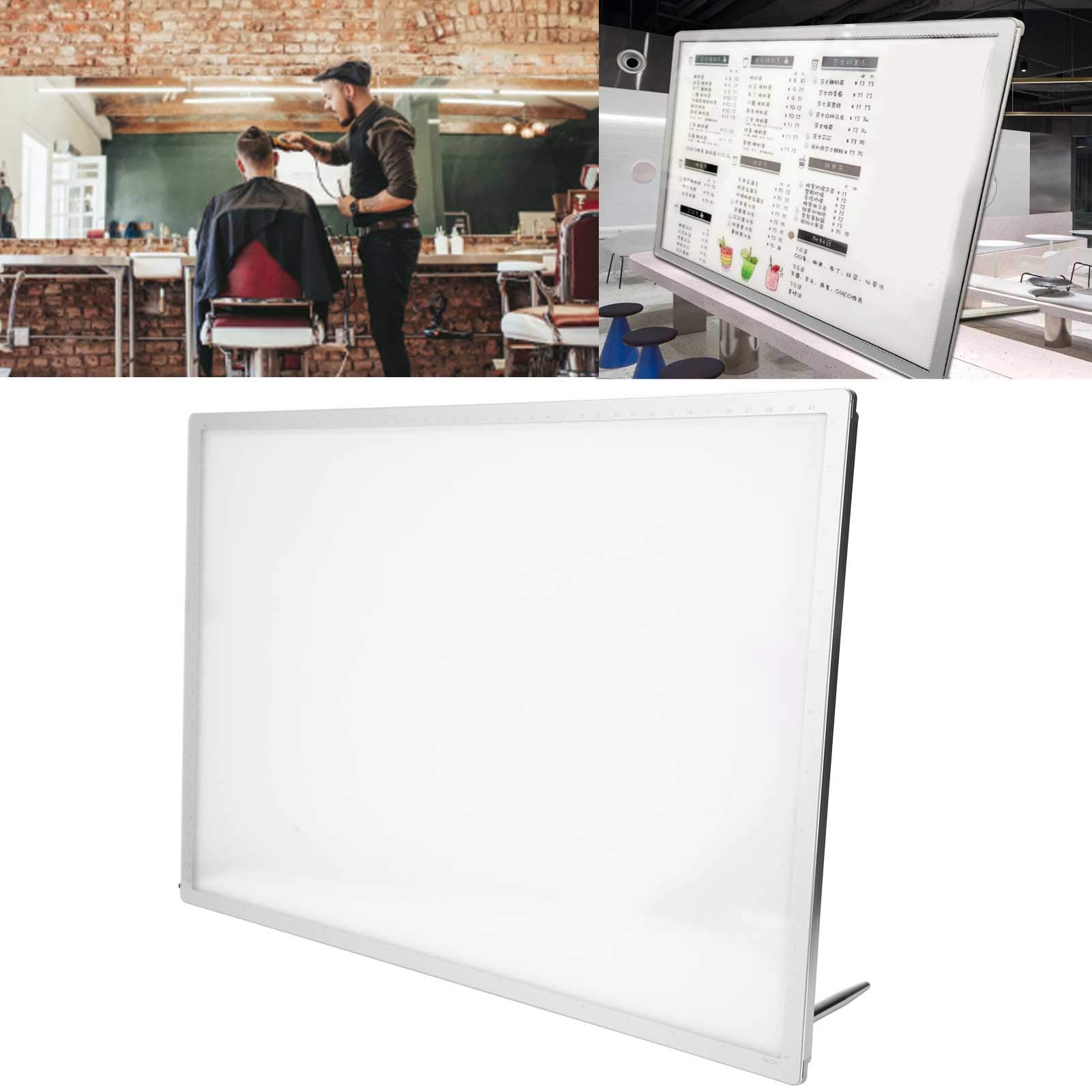 Brrnoo Caja de luz publicitaria para peluquería, Cartel publicitario con Caja de luz LED con Soporte de Metal para peluquería y decoración