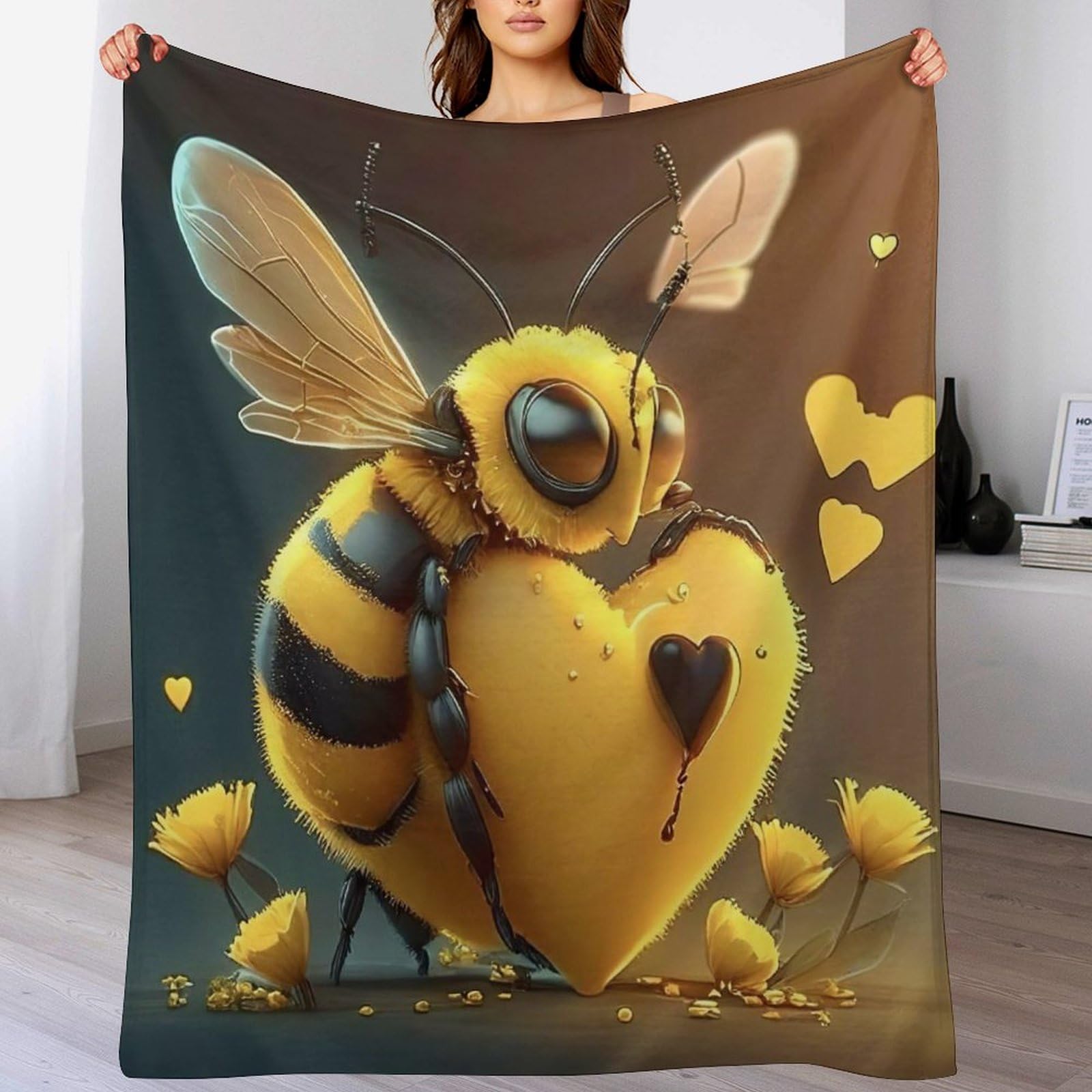 Manta de franela de abeja de 100 x 130 cm para sofa y cama 1