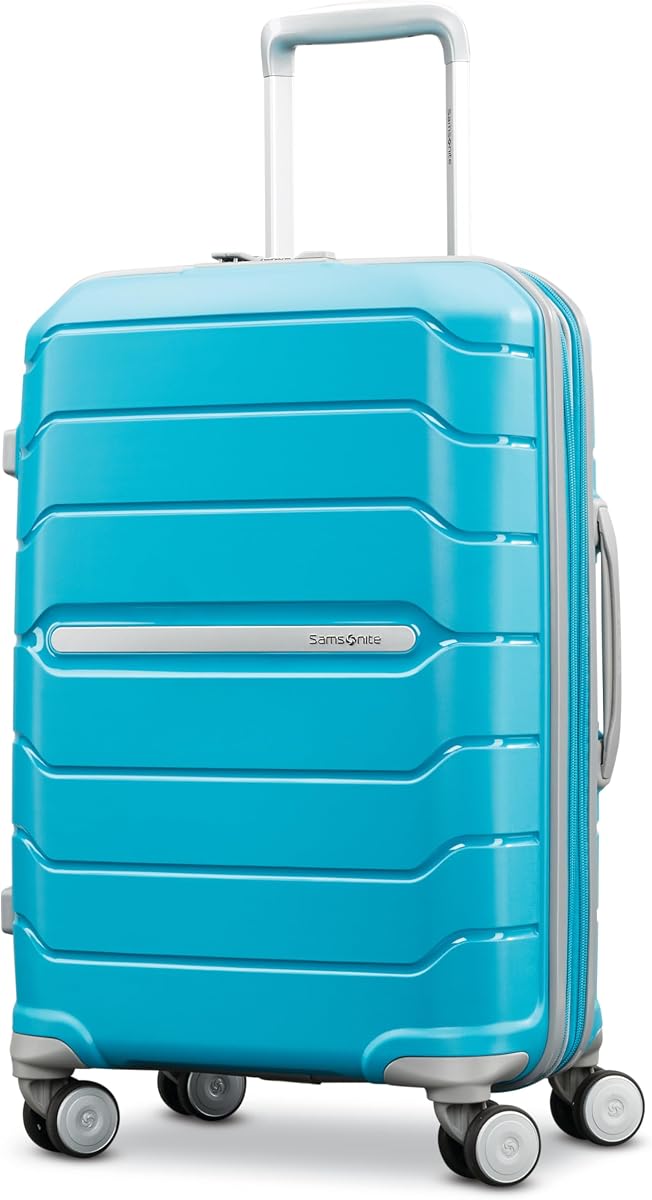 Equipaje de mano lateral rígido de forma libre con ruedas giratorias - Maleta rígida - TSA, aprobado por aerolíneas - Carcasa rígida expandible, ruedas rodantes lisas para viajes ligeros - Azul océano