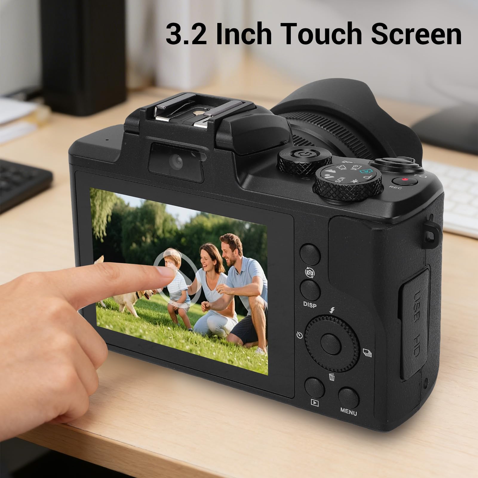 Topiky Cámaras Digitales 8K para Fotografía, Enfoque Automático 88MP WiFi Cámara Profesional con Zoom 16X de Doble Lente Cámara Web Selfie CAM con Pantalla Táctil de 3,2 Pulgadas Flash
