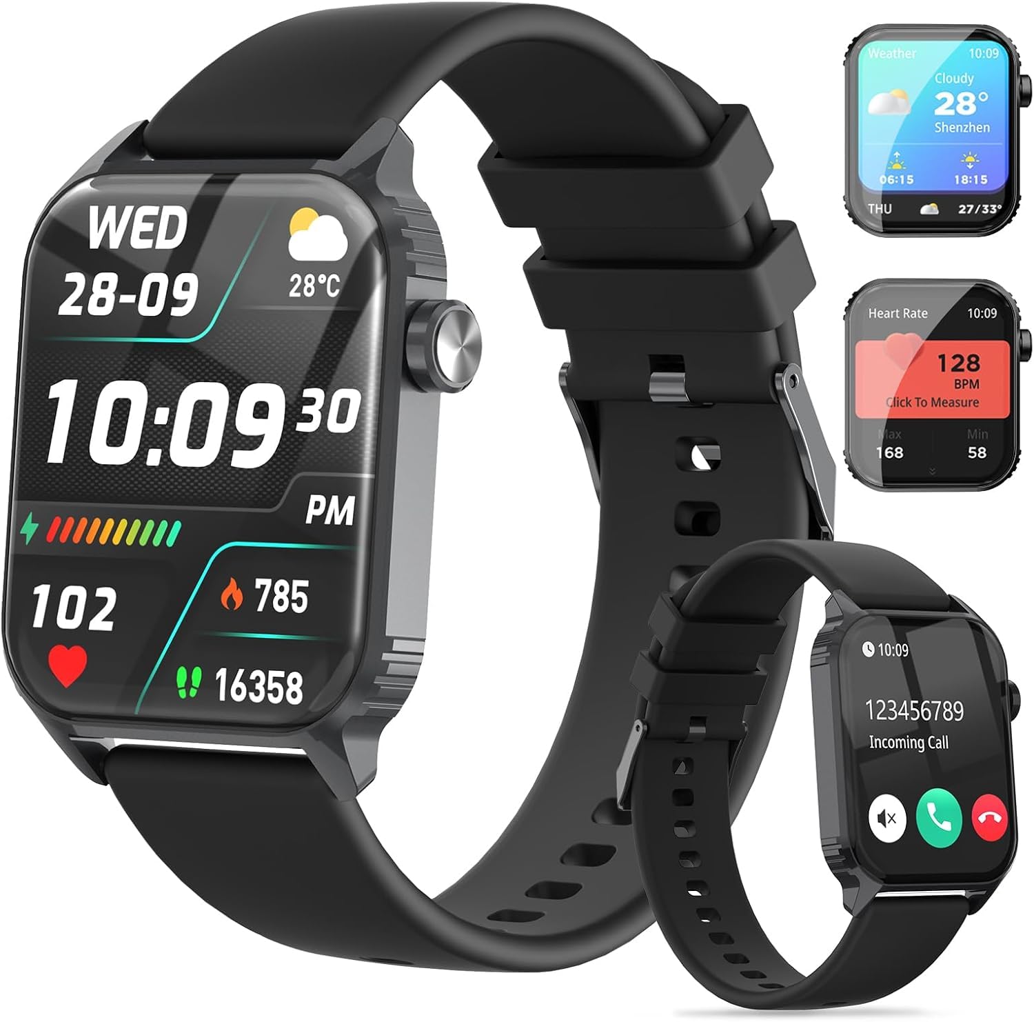 Smart Watches for Women Men, 1.83″ HD Smartwatch with 120 Sports Modes, IP67 Waterproof, Bluetooth Call and Music Control;Heart Rate and Sleep Monitor (Black) Smart Watches for Women Men, 1.83″ HD Smartwatch with 120 Sports Modes, IP67 Waterproof, Bluetooth Call and Music Control;Heart Rate and Sleep Monitor (Black)