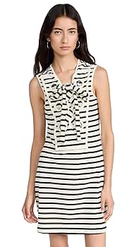 【G FORE】 STRIPED KNIT DRESS(WOMEN) / 追跡付 English Factory Women's Striped Knit Lace Up Mini Dress