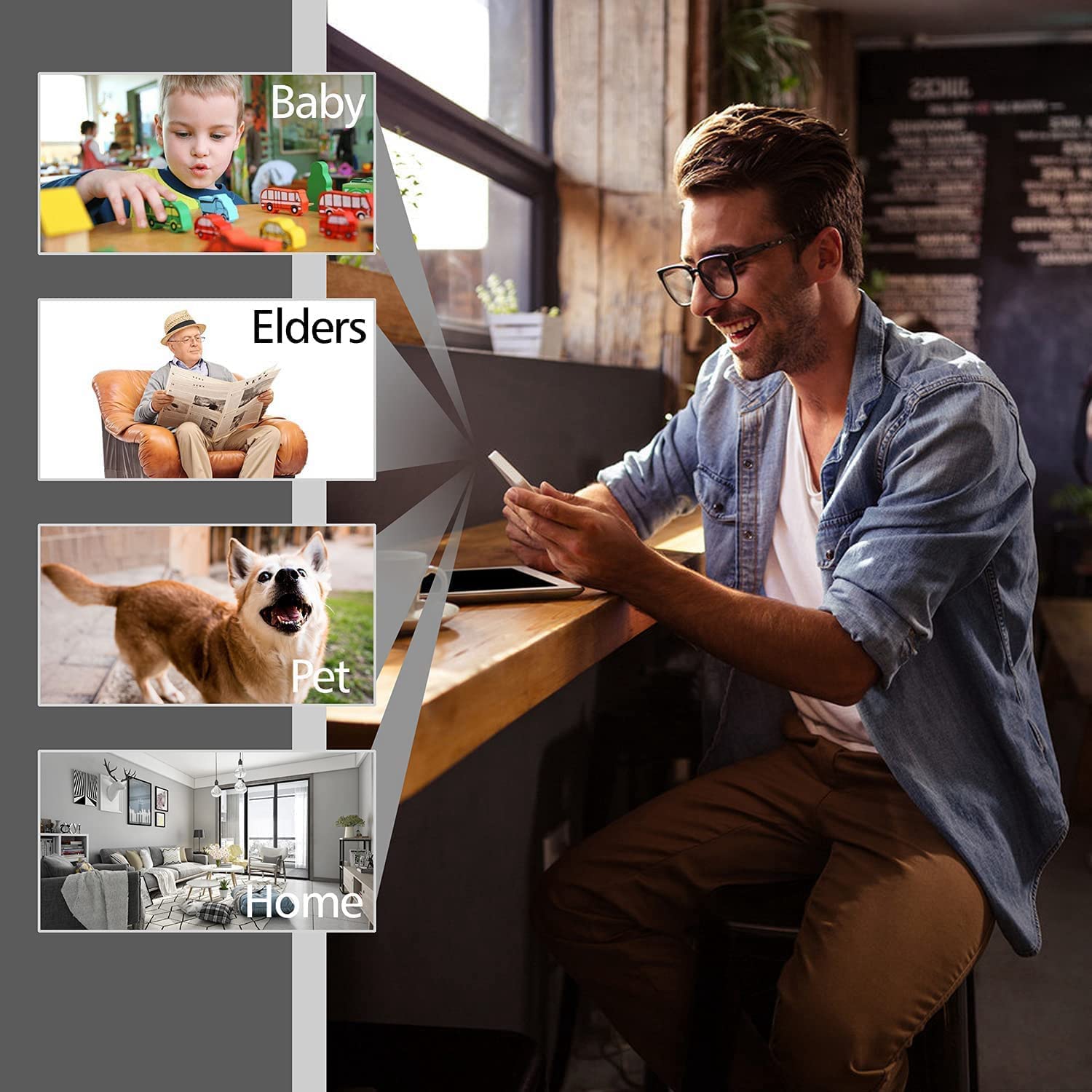 Mini CaméRa WiFi CaméRa CachéE sans avec VidéO 1080P Petite CaméRa Nounou Portable avec Application TéLéPhone, DéTection de Mouvement