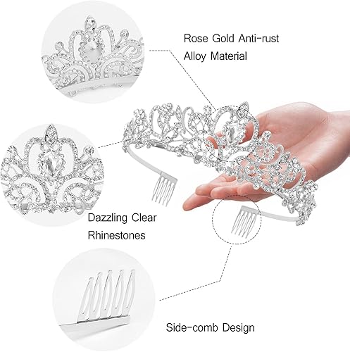 Miniatura 3 de CIEHER Kit de decoración para despedida de soltera, corona y banda de novia, coronas de novia para mujer, banda de novia para despedida de soltera,