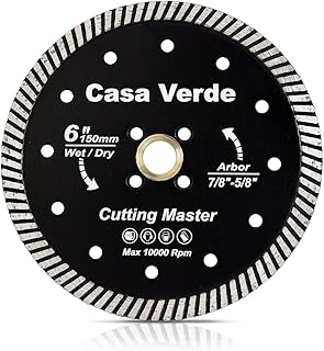 Casaverde 6 Inch Turbo Rim Diamond Blade Dry Cutting for Granite Quartz Quartzite