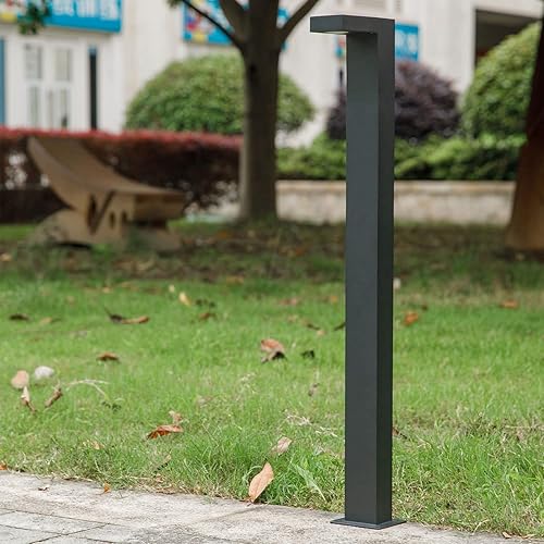Luz al aire libre camino luces LED moderno diseño europeo jardín luces cuadrado paisaje iluminación decorativa bolardo lámpara IP54 impermeable gris
