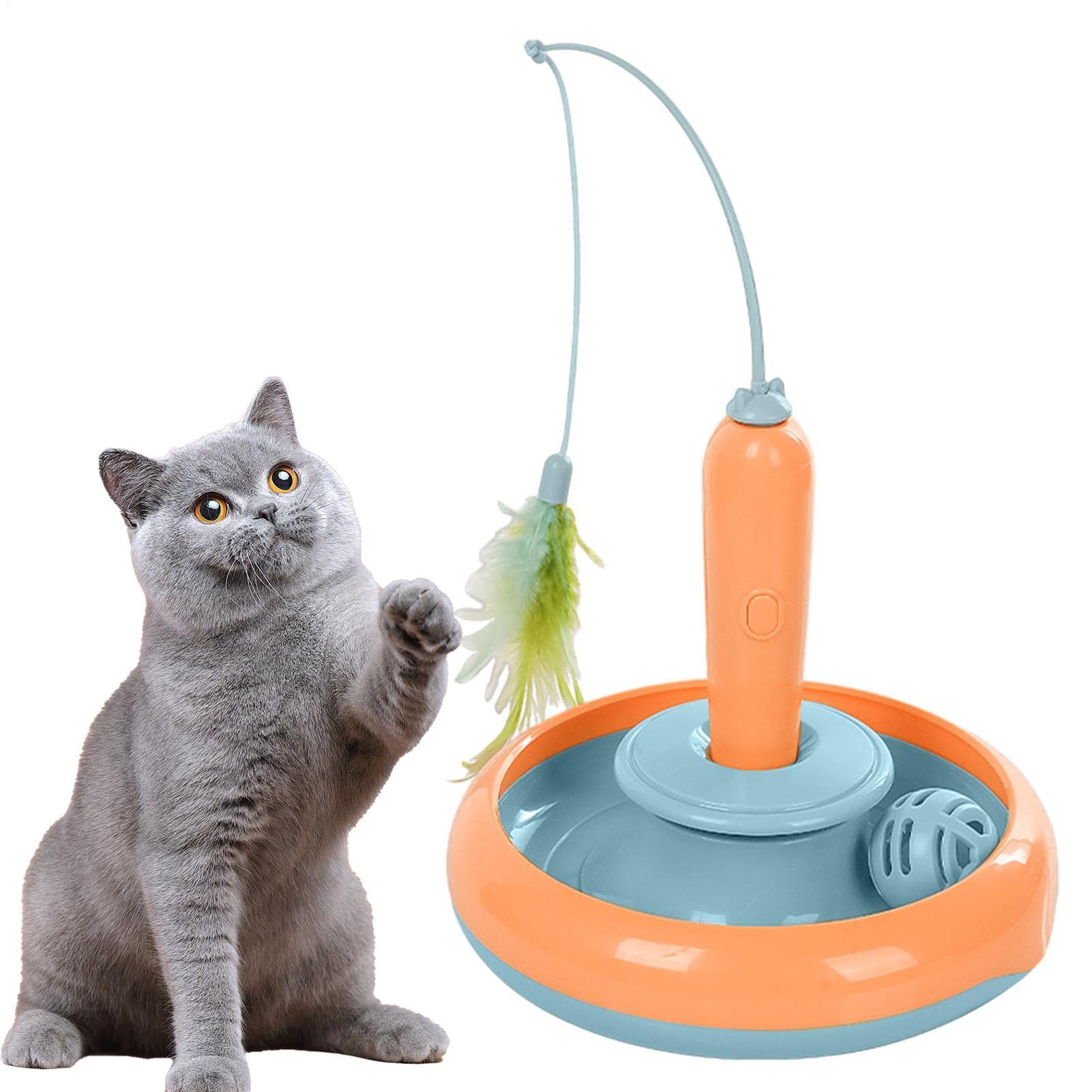 Giocattoli Interattivi per Gatti - Teaser Di Piume Di Gatto, Realizzato In | Materiale ABS Durevole E Morbido | Giocattoli Di Gatto Di Automatici Riutilizzabili Giocattoli Interattivi Di Gatto