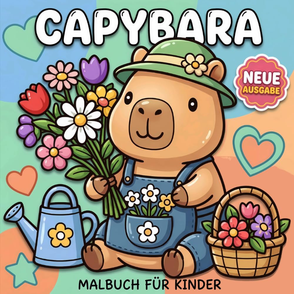Capybara Malbuch: Mehr Als 60 Liebevolle Motive Für Kinder, Teens Und Anfänger, Die Ruhige Kreative Stunden Und Süße Szenen Genießen