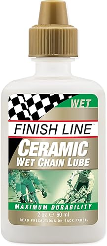 Finish Line Lubricante de cadena de bicicleta de cerámica WET de 2 onzas Finish Line Lubricante de cadena de bicicleta de cerámica WET de 2 onzas
