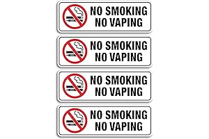 9 x 3 Inch No Smoking Signs for Business Outdoor, Self-Adhesive