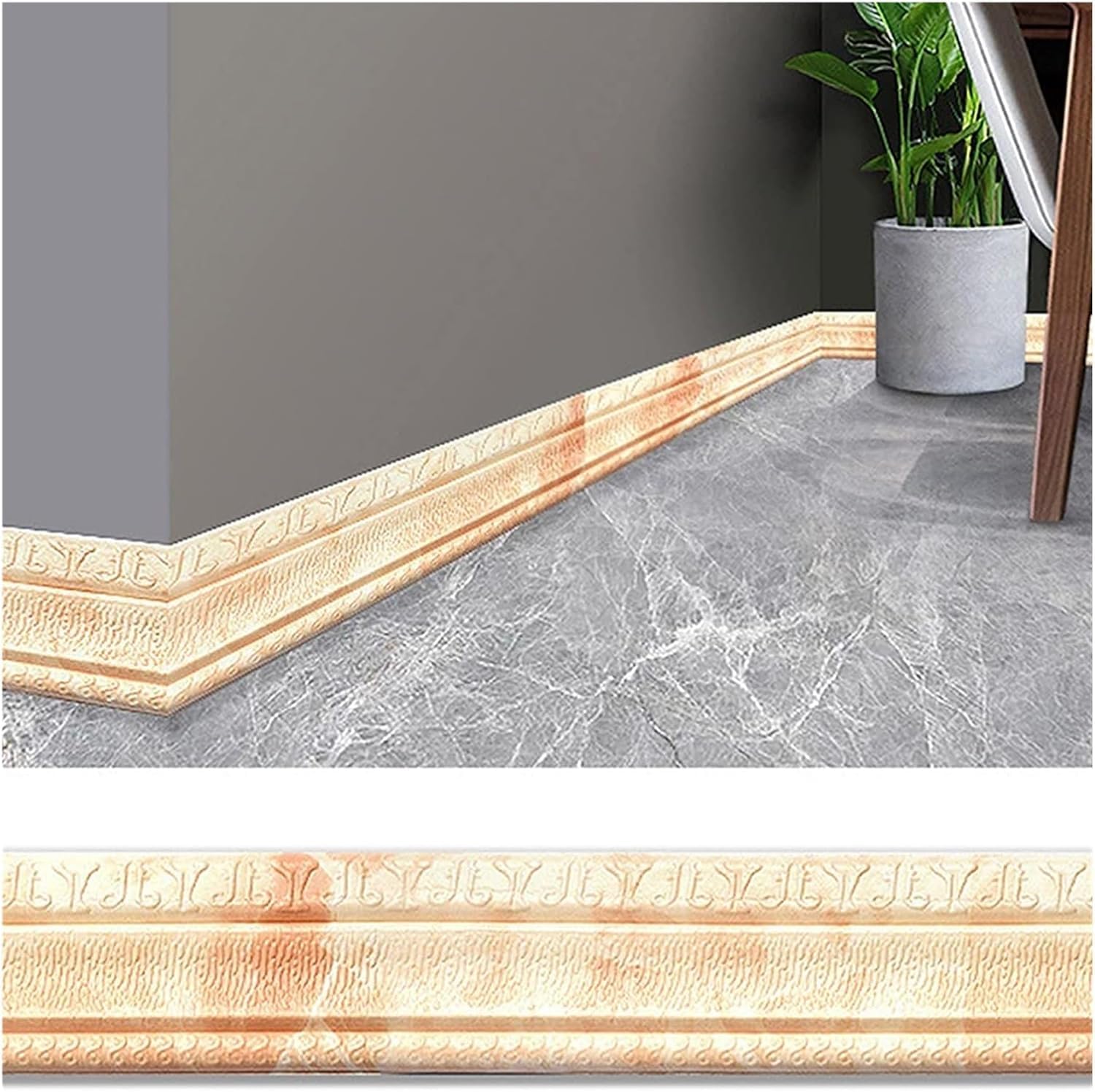 JvFbjLF Foam Skirting Waistline Self-Adhesive Trim