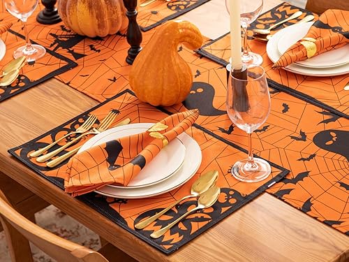 Miniatura 5 de YiHomer Siluetas de Halloween para decoración de Halloween, cenas y noches de cine de miedo, noche de terror, camino de mesa, 14 x 72 pulgadas